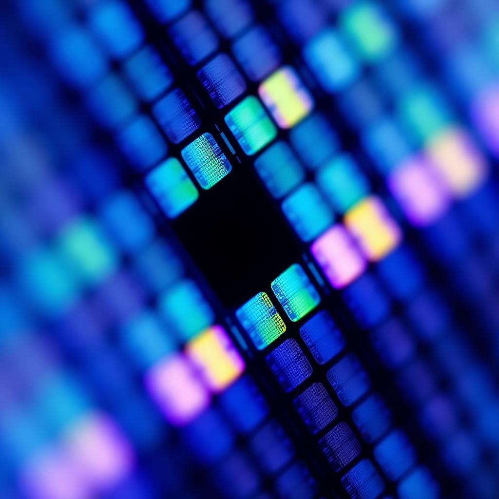 Macro close-up of LCD sub-pixels with a black dead pixel